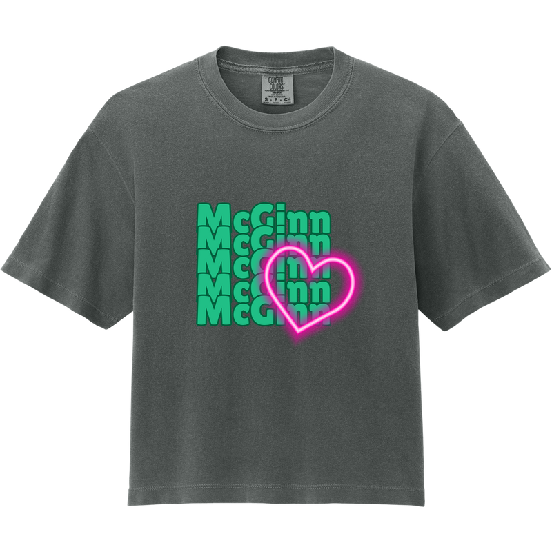 McGinn Elementary 'Repeat Heart' Comfort Colors Women’s Heavyweight Boxy Tee