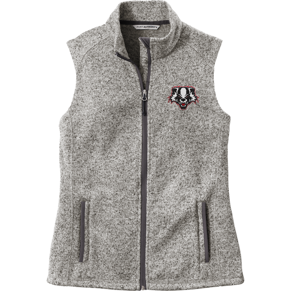 Scary Badgers Ladies Sweater Fleece Vest