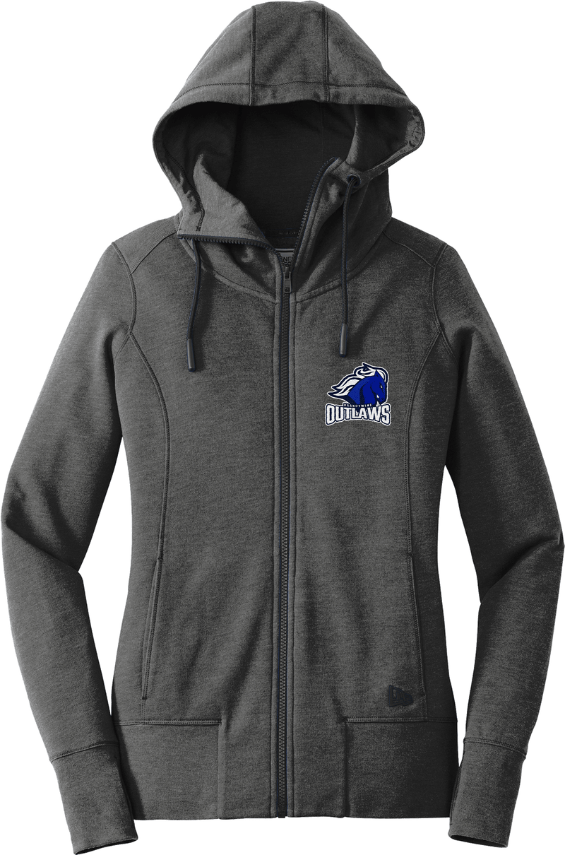 Brandywine Outlaws New Era Ladies Tri-Blend Fleece Full-Zip Hoodie