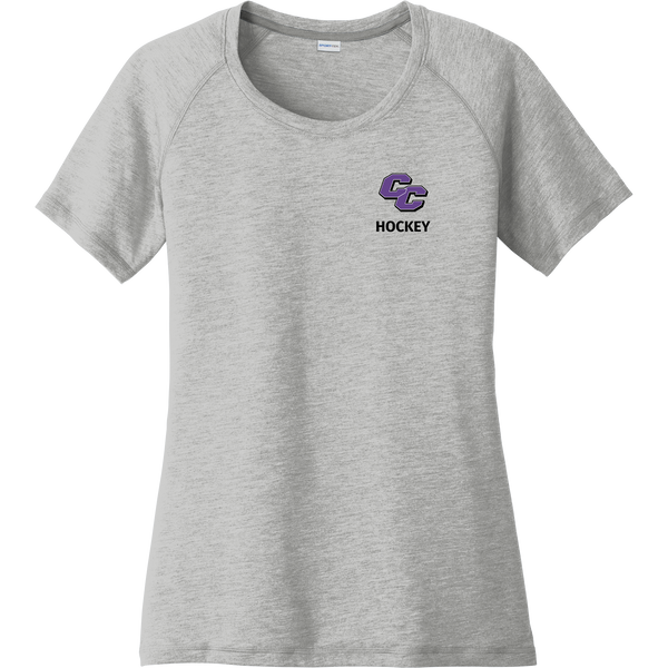 Curry College Ladies PosiCharge Tri-Blend Wicking Scoop Neck Raglan Tee