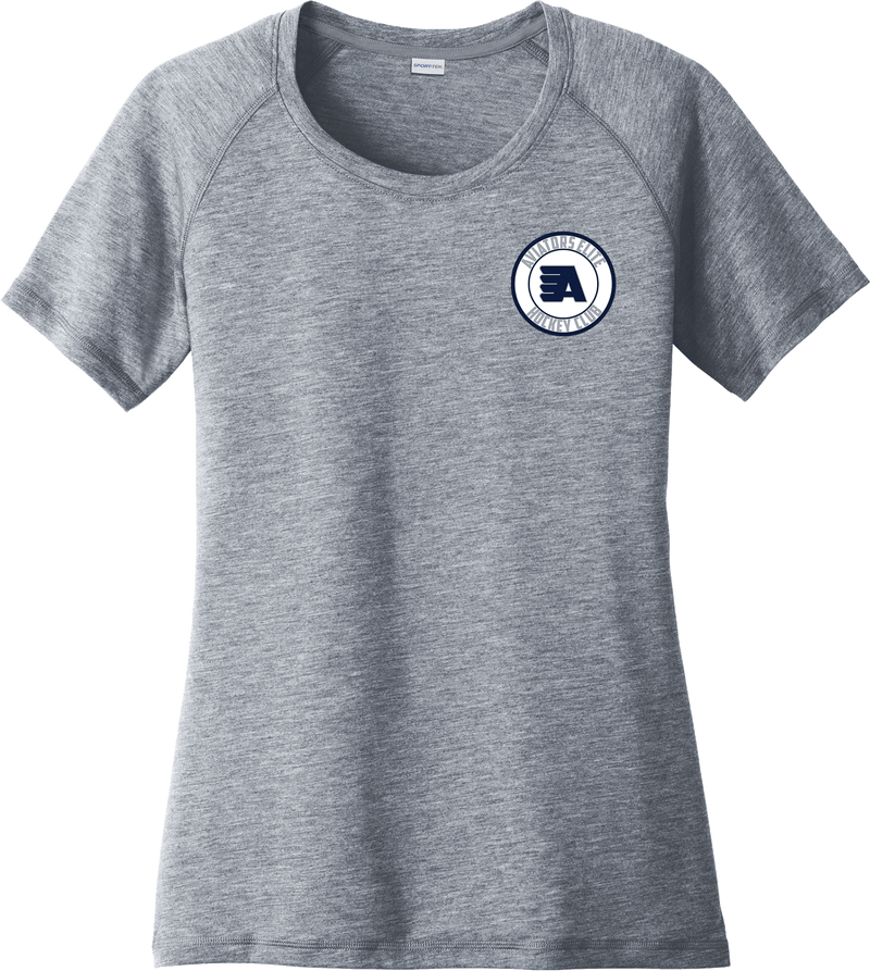 Aspen Aviators Ladies PosiCharge Tri-Blend Wicking Scoop Neck Raglan Tee