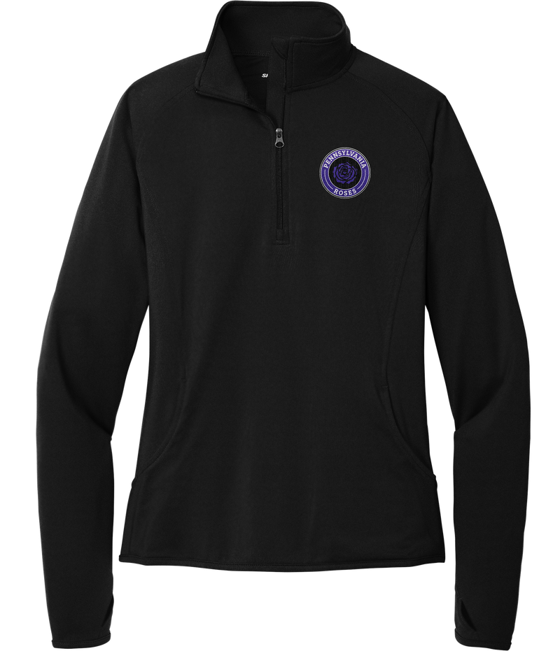 PA Roses Ladies Sport-Wick Stretch 1/4-Zip Pullover