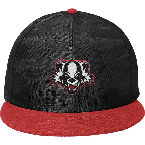 Scary Badgers New Era Camo Flat Bill Snapback Cap