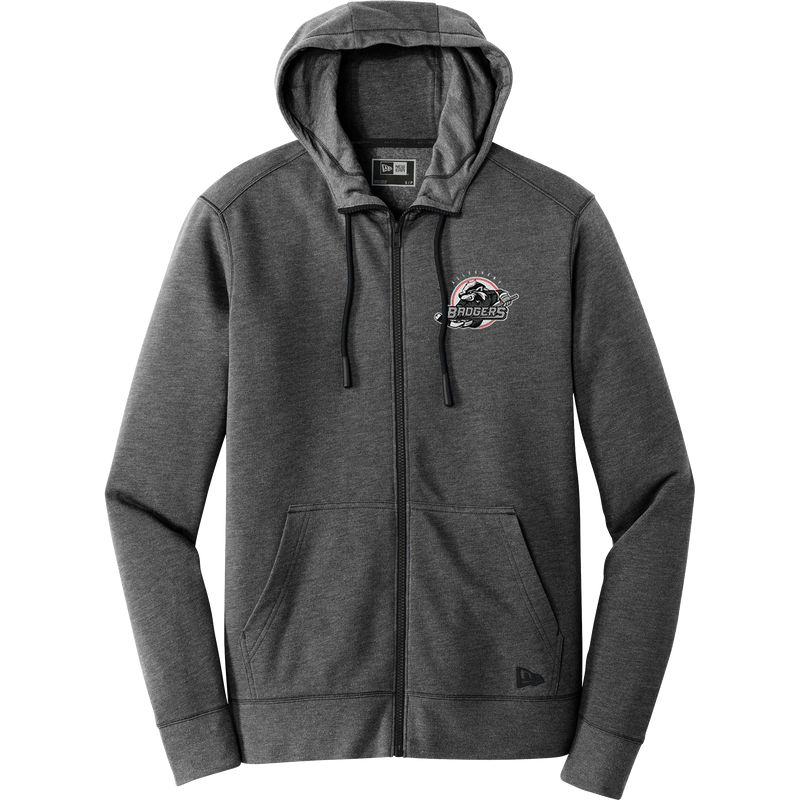 Allegheny Badgers New Era Tri-Blend Fleece Full-Zip Hoodie