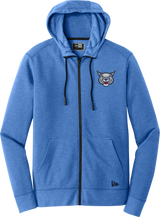 CT Bobcats New Era Tri-Blend Fleece Full-Zip Hoodie