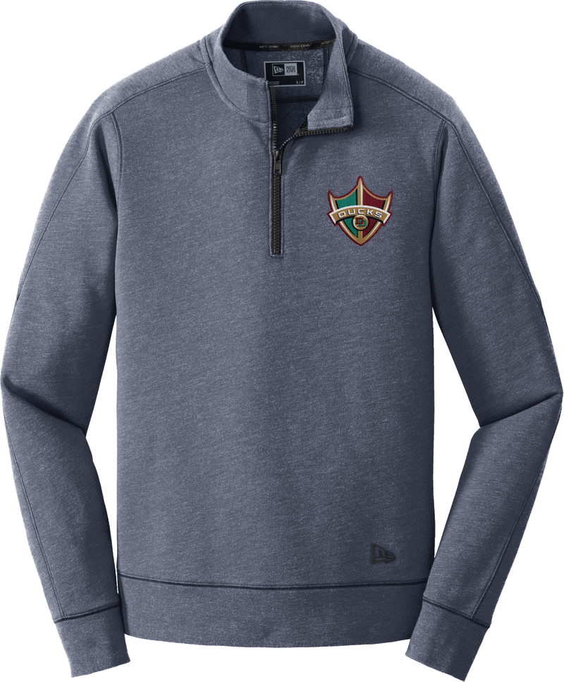 Delaware Ducks New Era Tri-Blend Fleece 1/4-Zip Pullover