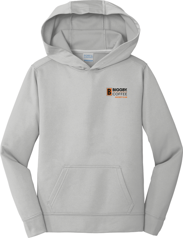 Biggby Coffee Hockey Club Youth Performance Fleece Pullover Hooded Sweatshirt