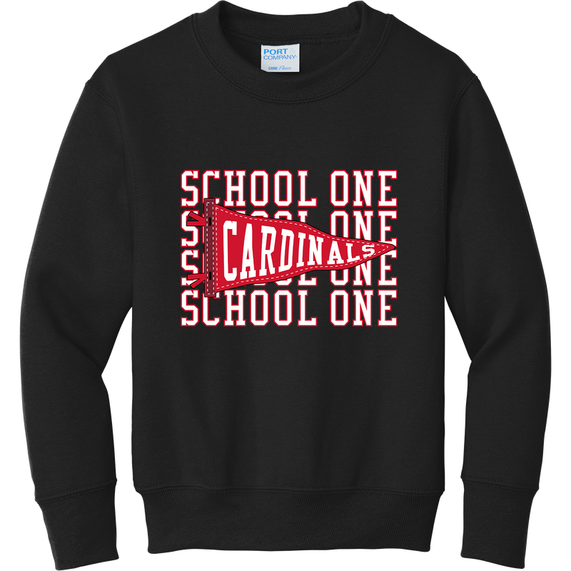 School One Elementary Youth Pennant Fleece Crewneck Sweatshirt